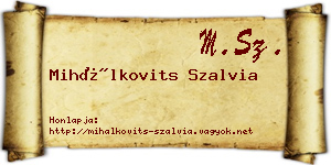 Mihálkovits Szalvia névjegykártya